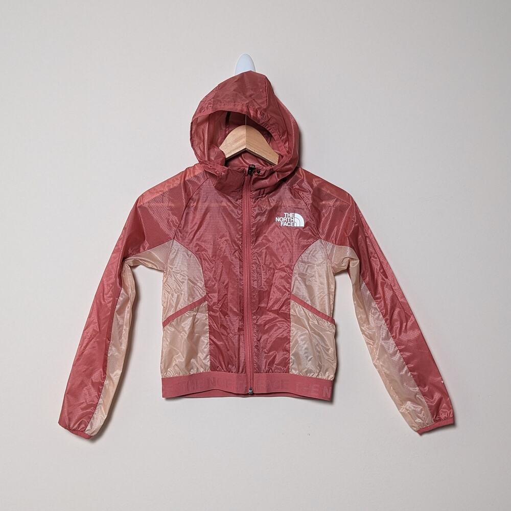 NWT The North Face Windwall Hoodie Pink Jacket Size S/7-8 Slate Rose
